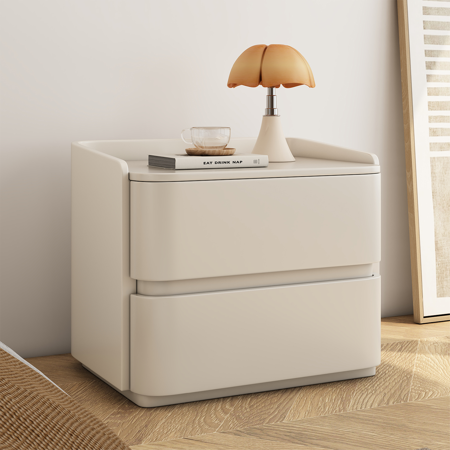 床头柜现代简约轻奢实木收纳边柜