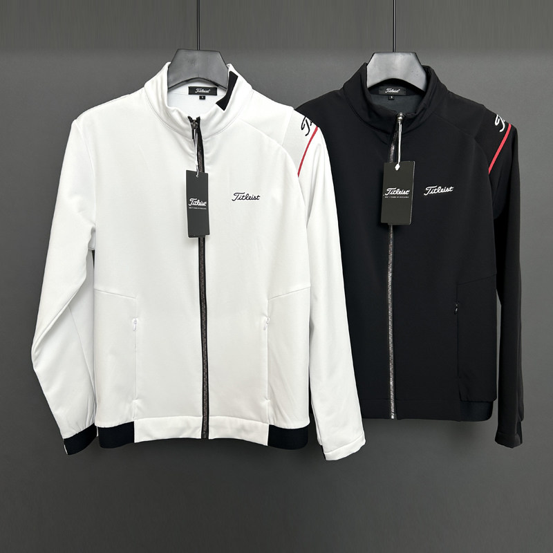 2025新款高尔夫服装男士立领加绒外套秋冬运动防风保暖韩版男球衣