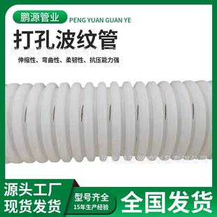 PE白色单壁打孔波纹管市政雨污高效排水渗水黑色双壁波纹盘管hdpe