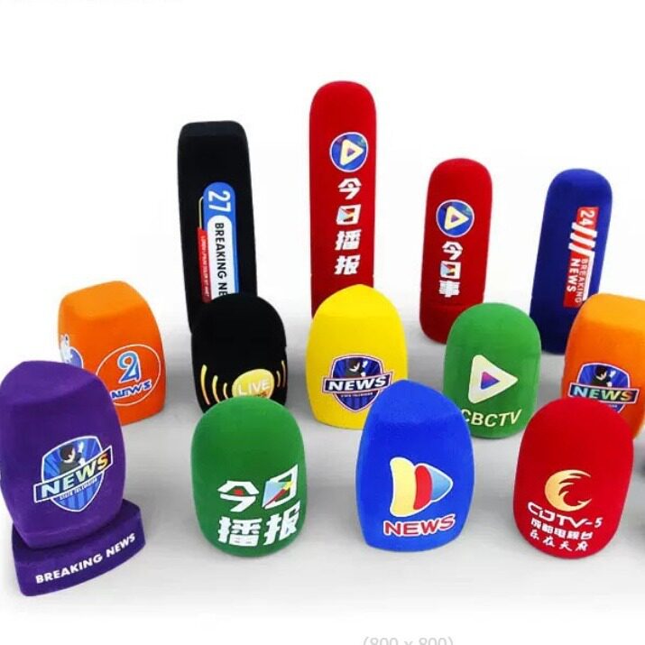 话筒海绵套logo电视台新闻媒体记者采访话筒海绵套logo