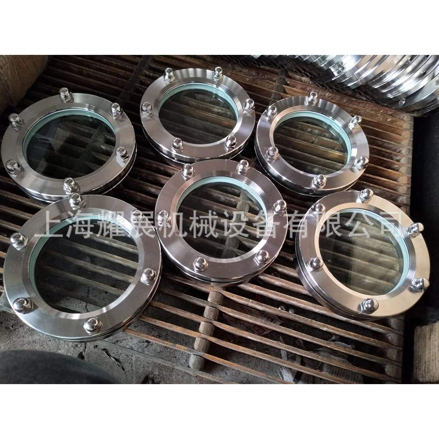 JB593-64不锈钢对夹法兰视镜 304平焊视镜 外六角设备观察视镜