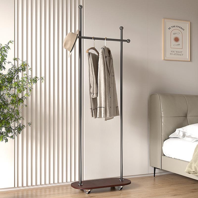 中古衣帽架入户卧室落地式挂衣架2024新款家用可移动衣服置物架子