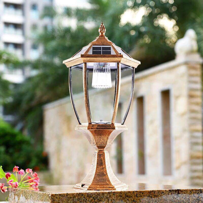 太阳能柱头灯室外别墅墙头大门灯花园公园小区围墙灯防水庭院灯