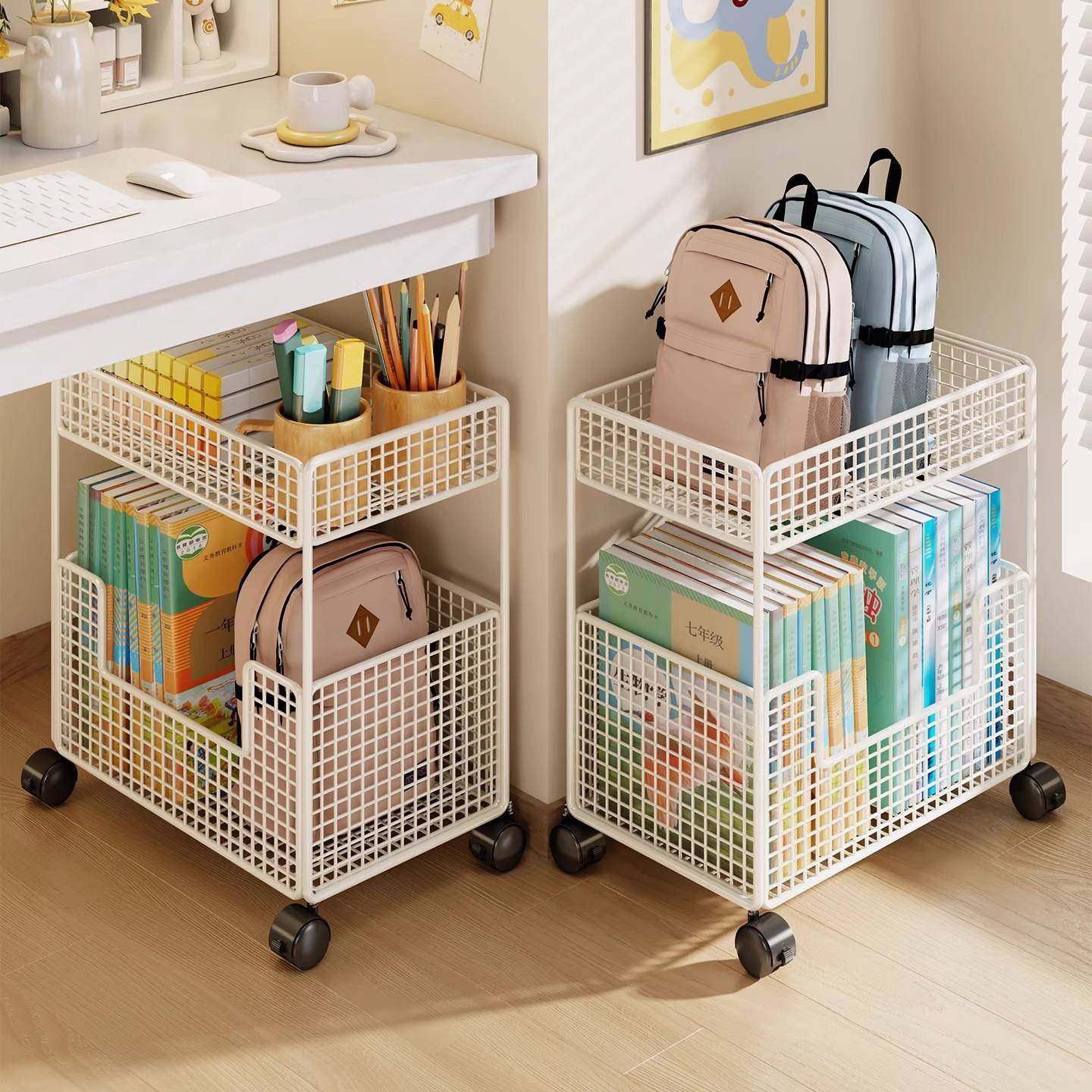 书包置物架可移动小推车书本收纳架神器家用多层放书包桌下滑轮柜,鲜花速递/花卉仿真/绿植园艺,割草机/草坪机,淘宝优惠券,粉丝福利购,淘宝优惠卷