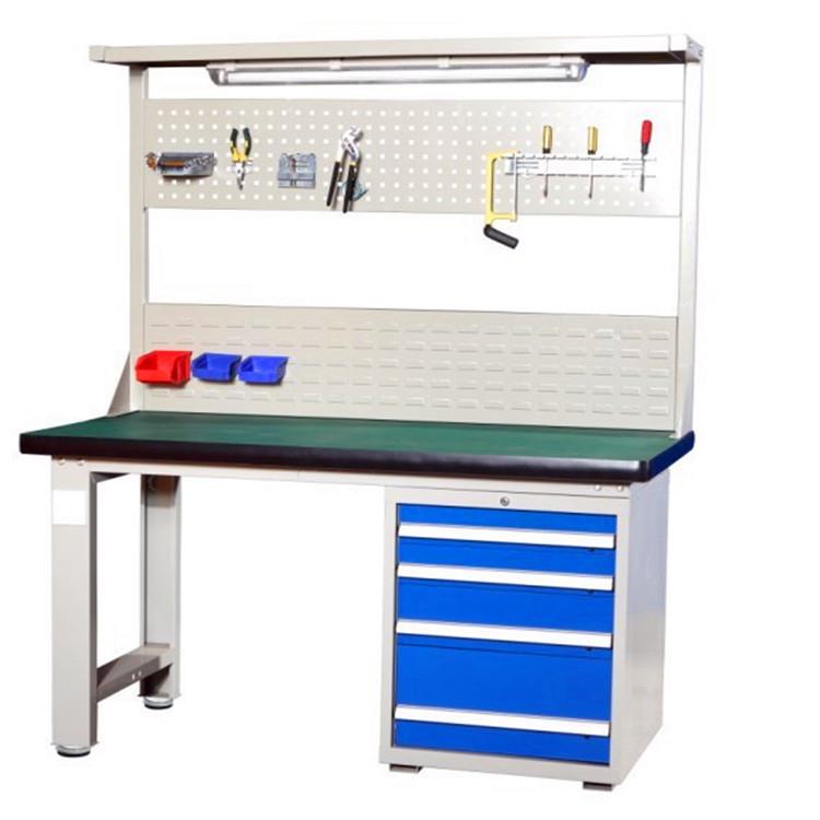 重型车间工作台带挂板钳工工作台天津工位装备生产组装工作桌