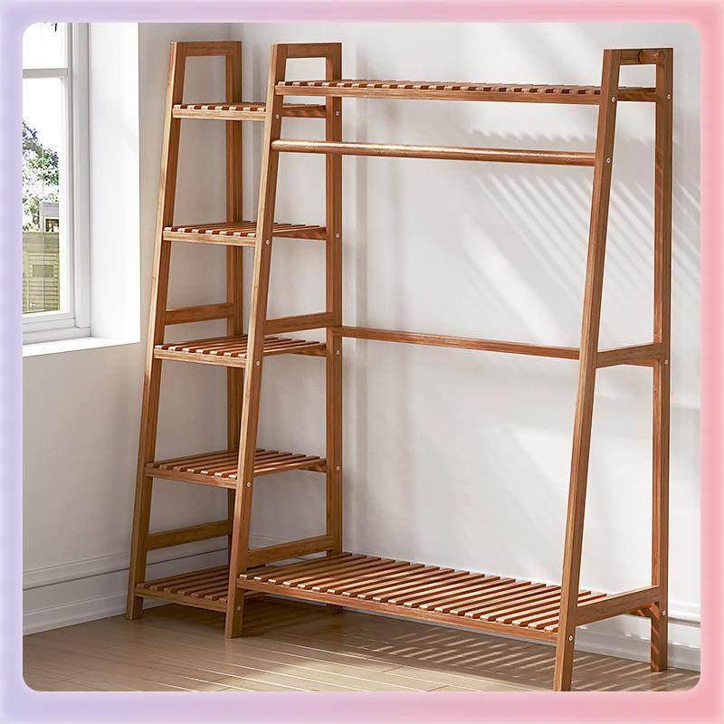 3YK衣架衣帽架家用卧室简易顶天立地实木落地衣柜收纳小挂衣子置