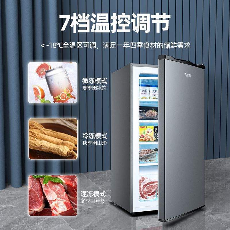 北极熊立式冰柜抽屉式家用全冷冻柜侧开门立体大冷柜小型冰箱母乳