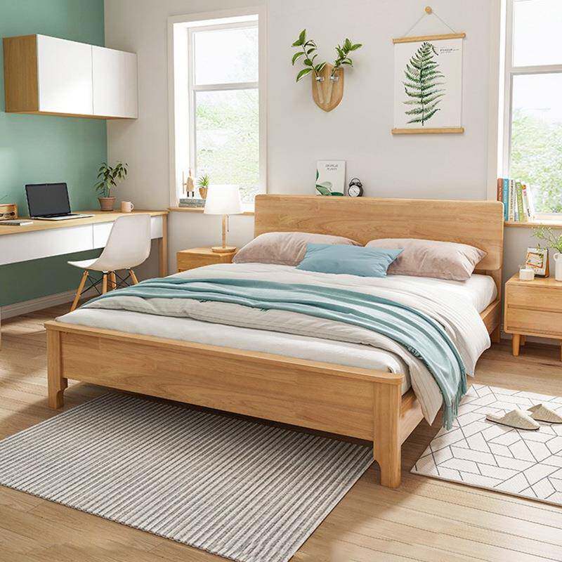 工厂直销北欧轻奢实木床现代简约欧式橡胶木主卧经济实惠简欧