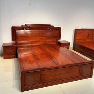 花梨木安哥拉紫檀厚重1.5米实木床储物床中式双人床1.8米主卧婚床