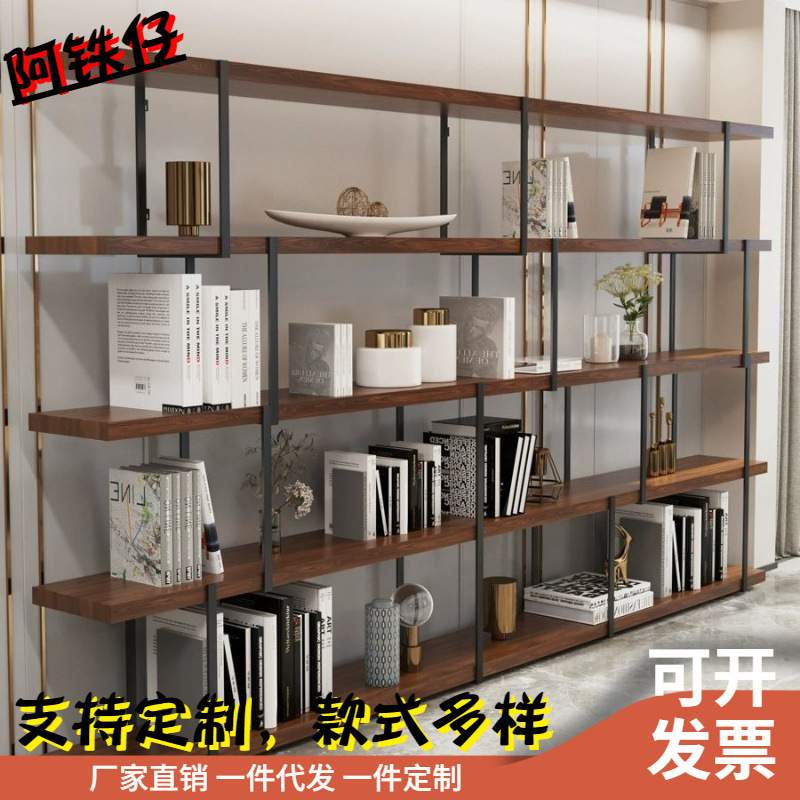 简约白色实木书架多层客厅展示架落地收纳陈列架子轻奢置物架