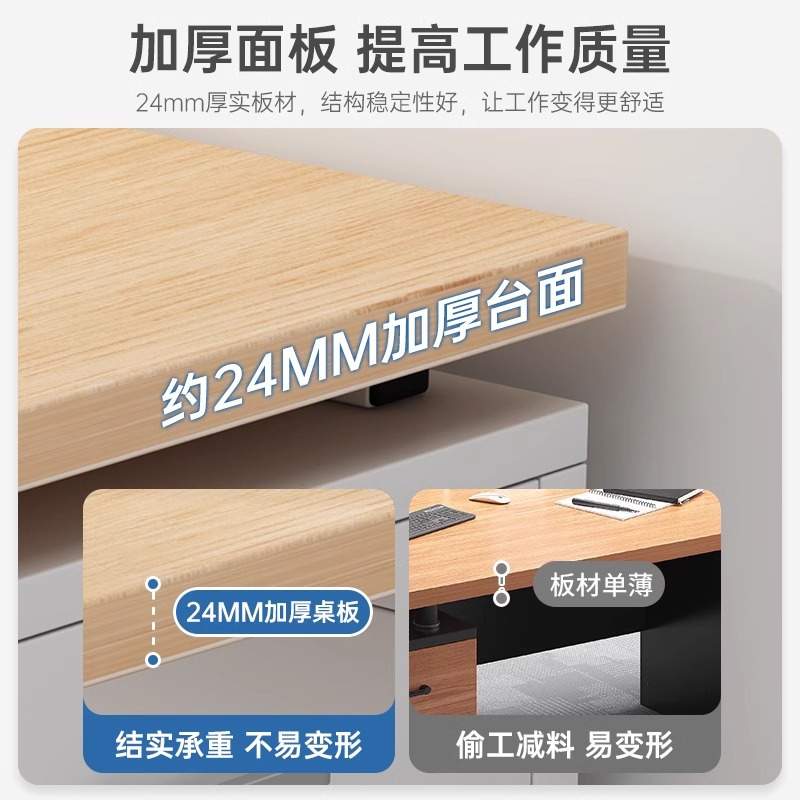 办公桌简约现代电脑桌办公室1.4米商用老板桌子单人职员桌椅组合