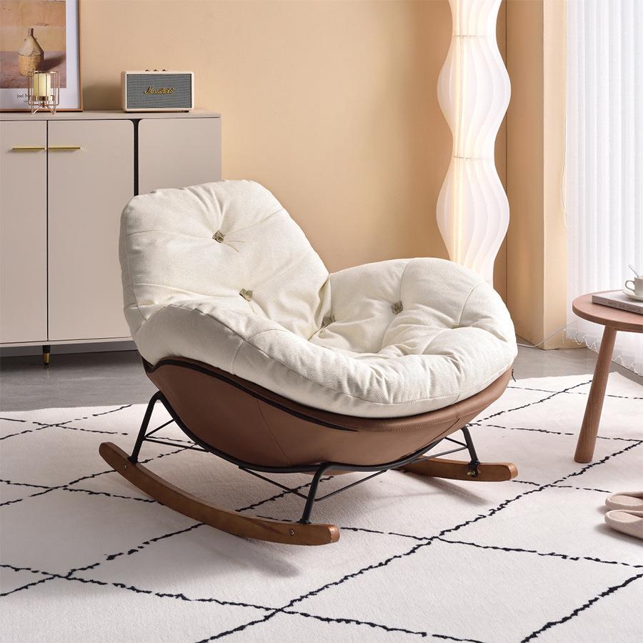 北欧网红摇椅懒人休闲躺椅家用轻奢摇摇椅客厅午睡阳台单人沙发椅