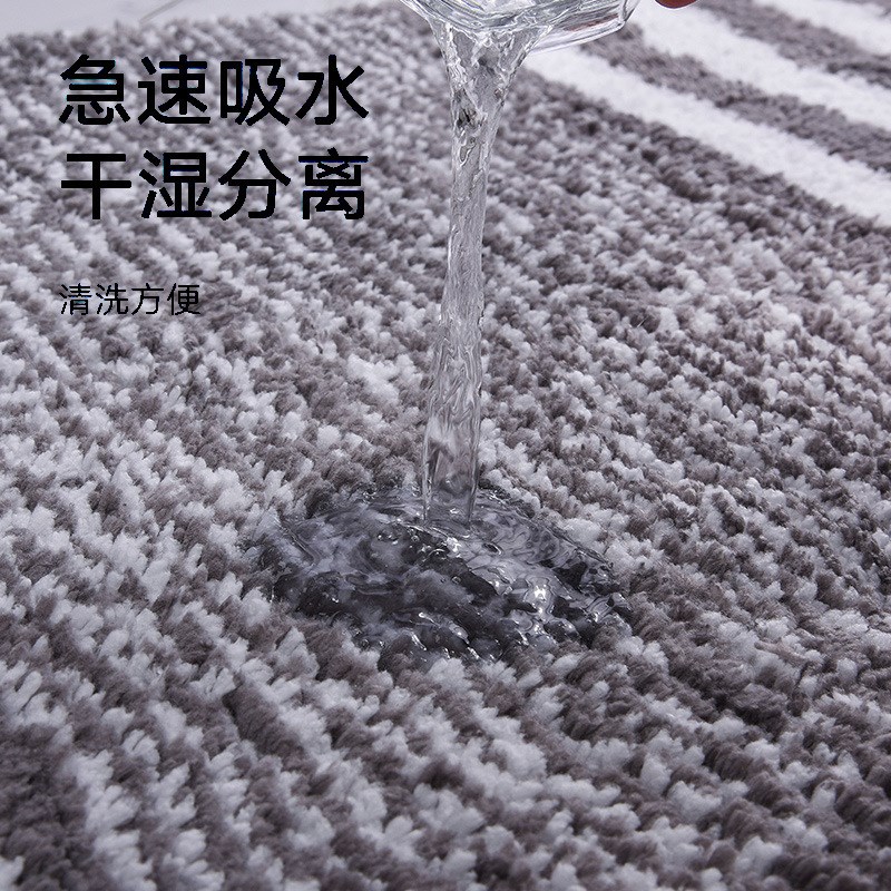 新款简约卫生间门口地垫 跨境浴室进门防滑脚垫茸绒加Z厚吸水地毯