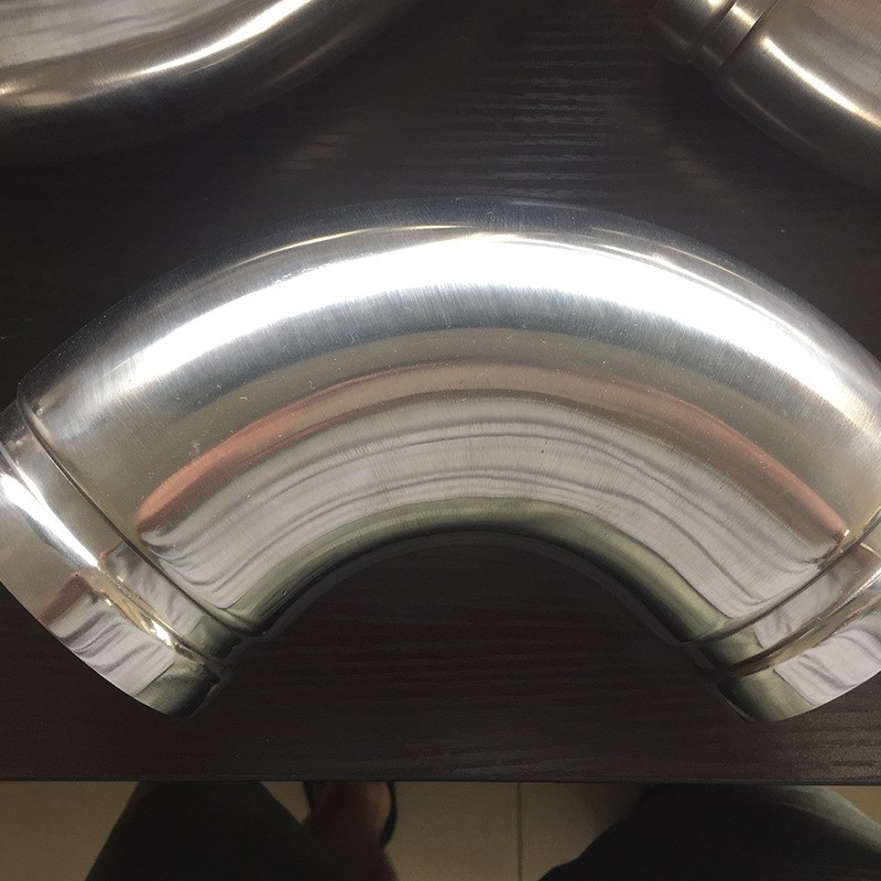 不锈钢弯头卫生级管件304316LB90°沟槽弯头振光喷砂表面沟槽卡箍