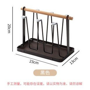 日式 客厅厨房杯具收 铁艺沥水杯架j家用 手提水杯架沥水架带托盘