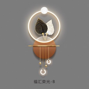 饰画现代简u约走廊尽头立体led壁画高级感氛围挂画 轻奢发光玄关装