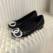 5cm小个子内增高2025新款 复古平底通勤瓢鞋 小香风菱格单鞋 女法式