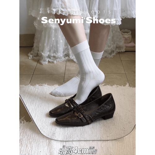 羊皮版~法式风设计感玛丽珍鞋女