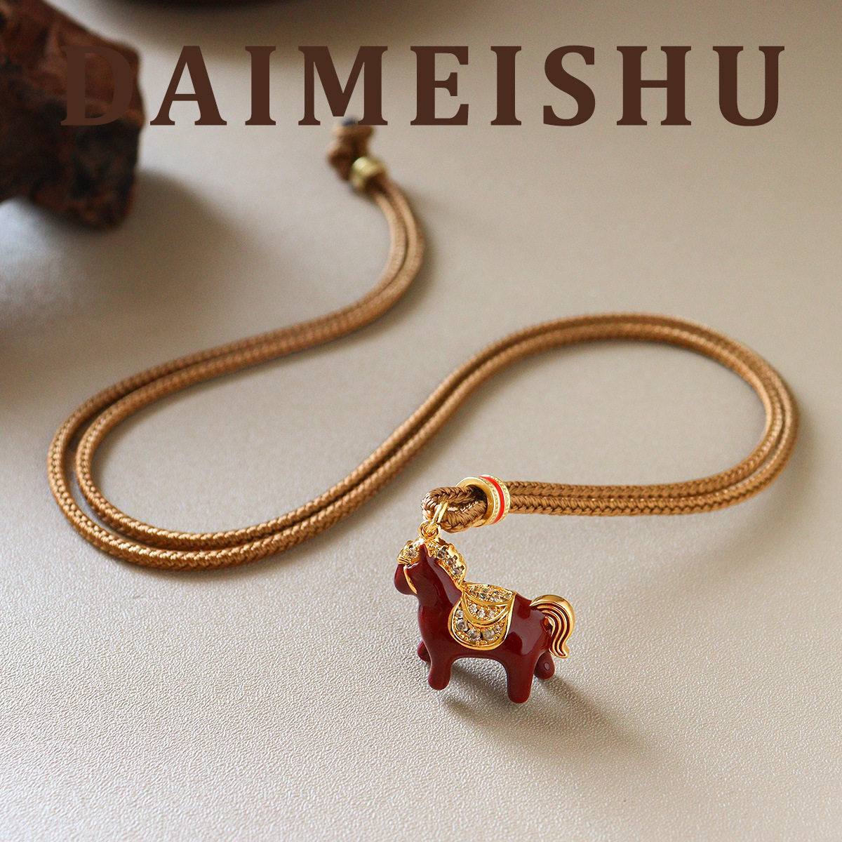 原创新年复古时尚百搭红色滴油珐琅小马毛衣链轻奢高级感长项链女,饰品/流行首饰/时尚饰品新,项链,淘宝优惠券,粉丝福利购,淘宝优惠卷