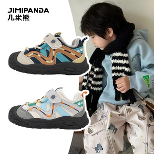 几米熊冬天男童鞋子加绒新款休闲童鞋宝宝二棉保暖户外防滑学步鞋