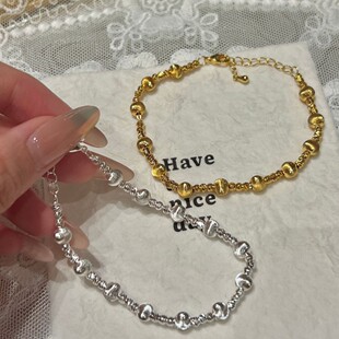 猫眼拉丝串珠手串手链女轻奢小众高级感设计精工首饰女生手饰