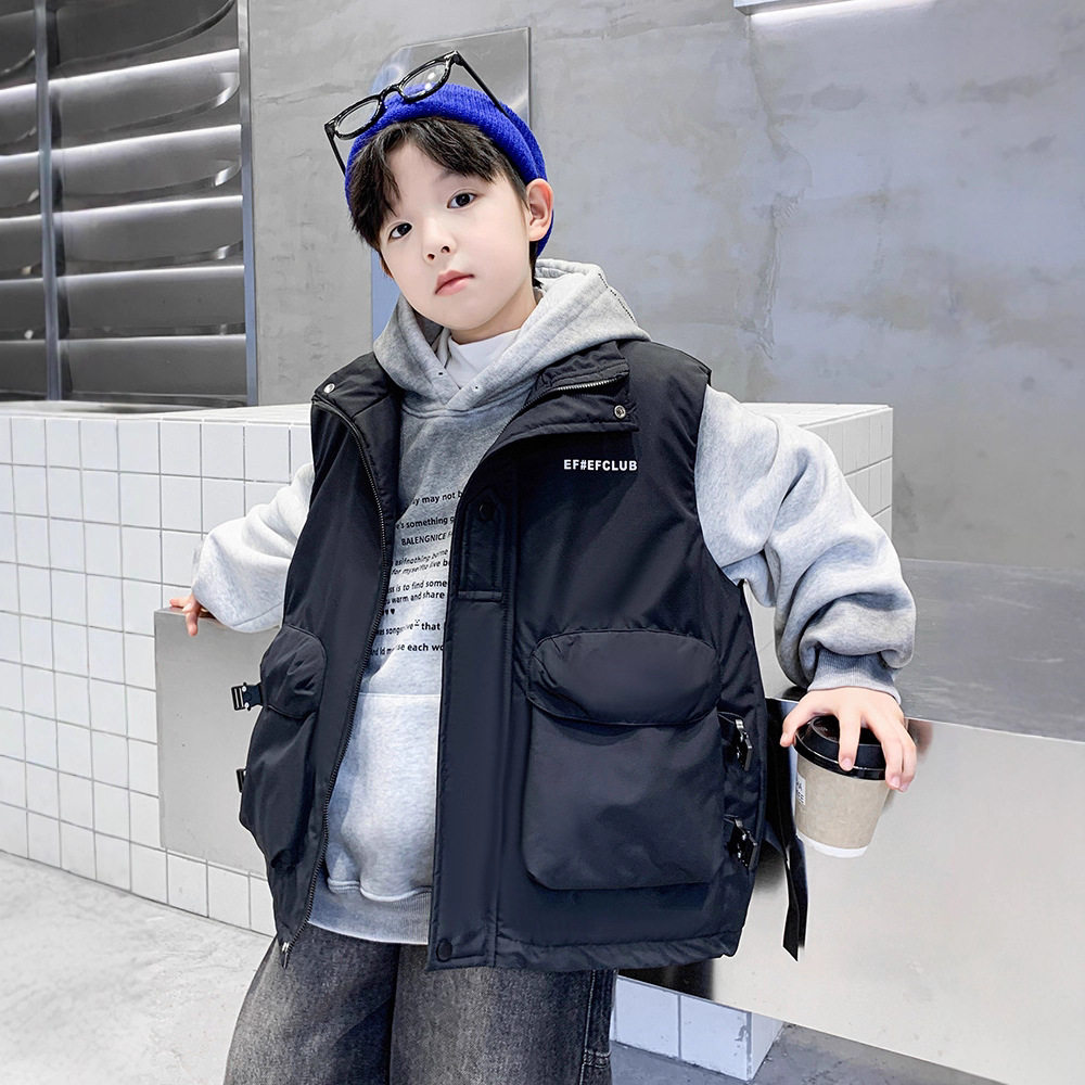 男童羽绒棉马甲秋冬2025新款儿童工装背心保暖男孩坎肩加厚外穿潮,童装/婴儿装/亲子装,马甲,淘宝优惠券,粉丝福利购,淘宝优惠卷
