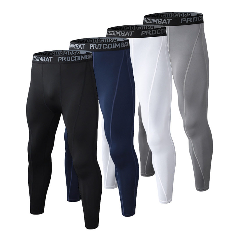 男运动速干服健身房训练紧身裤高弹力压缩长裤夏季篮球跑步打底裤