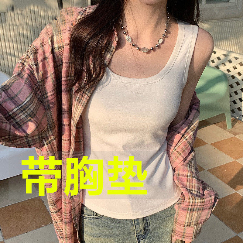 东南亚2025新款吊带背心女长款百搭带胸垫裹胸简约打底上衣女