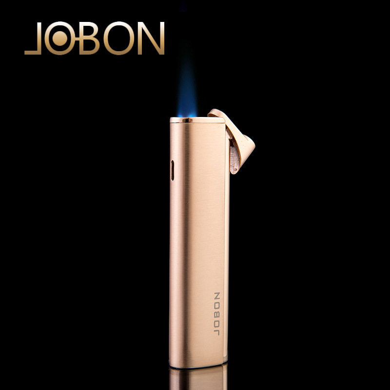 jobon中邦创意个性防风打火机 超薄金属长城丝蓝焰打火机广告礼品