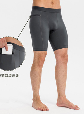 男士紧身健身短裤拉链口袋 PRO弹力排汗速干跑步训练运动裤11407