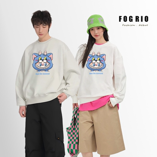 FOG 圆领连帽卫衣男潮牌女春秋套头休闲宽松上衣 RIO2025高街短款