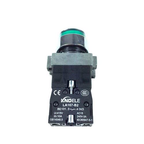 科耐达按钮 LA167-B2-BW3361  24V/220V带灯式 按钮开关  绿色