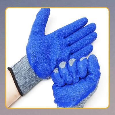 红宇L239十针棉线劳保手套灰纱挂胶浸渍星宇218耐磨防滑乳胶工作