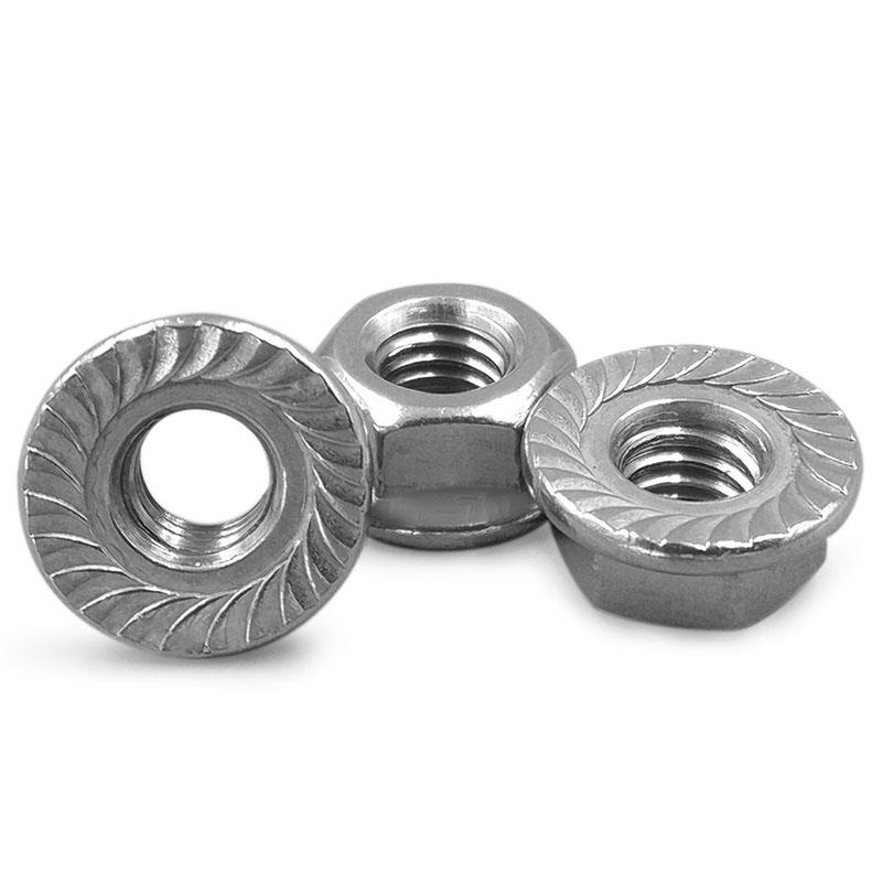 201/304/316不锈钢六角法兰螺母防松防滑锁紧螺帽带垫带介螺丝帽