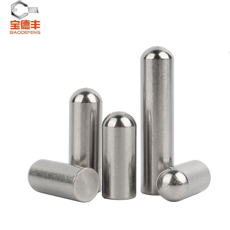 销钉不锈钢实心圆柱销圆头定位销轴子顶针光轴圆棒M1M2M3M4M5M6M8