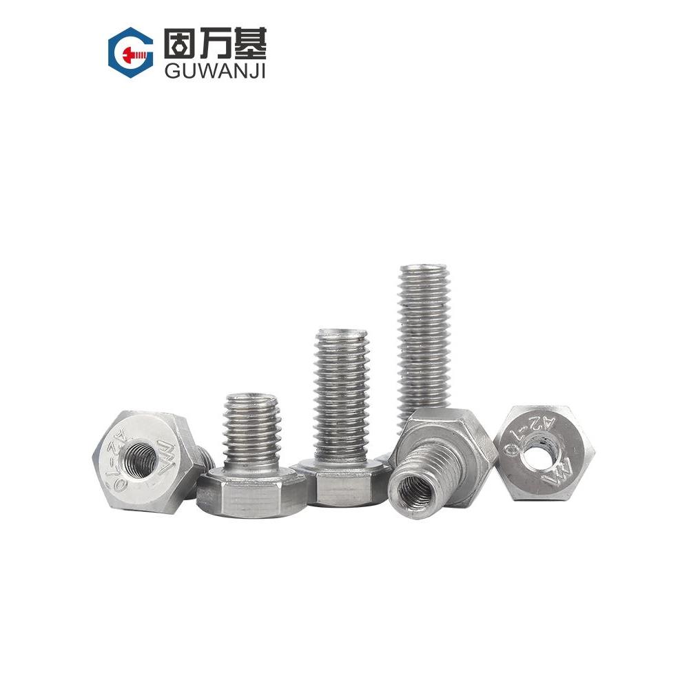 304不锈钢内外牙外六角螺丝钉转接头螺纹螺母止付螺丝螺栓M6-M20