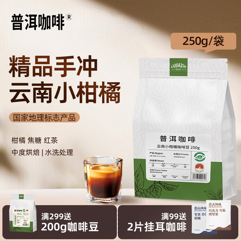 鹿家嘴云南普洱咖啡豆红酒日晒中度烘培阿拉比卡新鲜烘焙可现磨粉