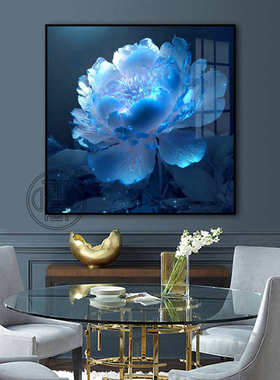 2024新款5d钻石画蓝色牡丹花高级感砖石贴画客厅点钻十字绣满钻