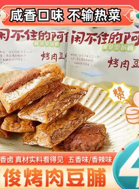 网红爆款闲不住的阿俊即食烤肉豆干豆脯好吃的网红推荐美食休闲解