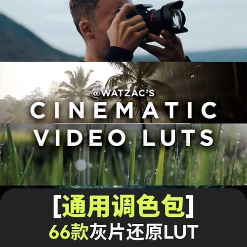 66款索尼/佳能/DJI/松下/GoPro/BMPCC/尼康/深邃干净电影调色lut