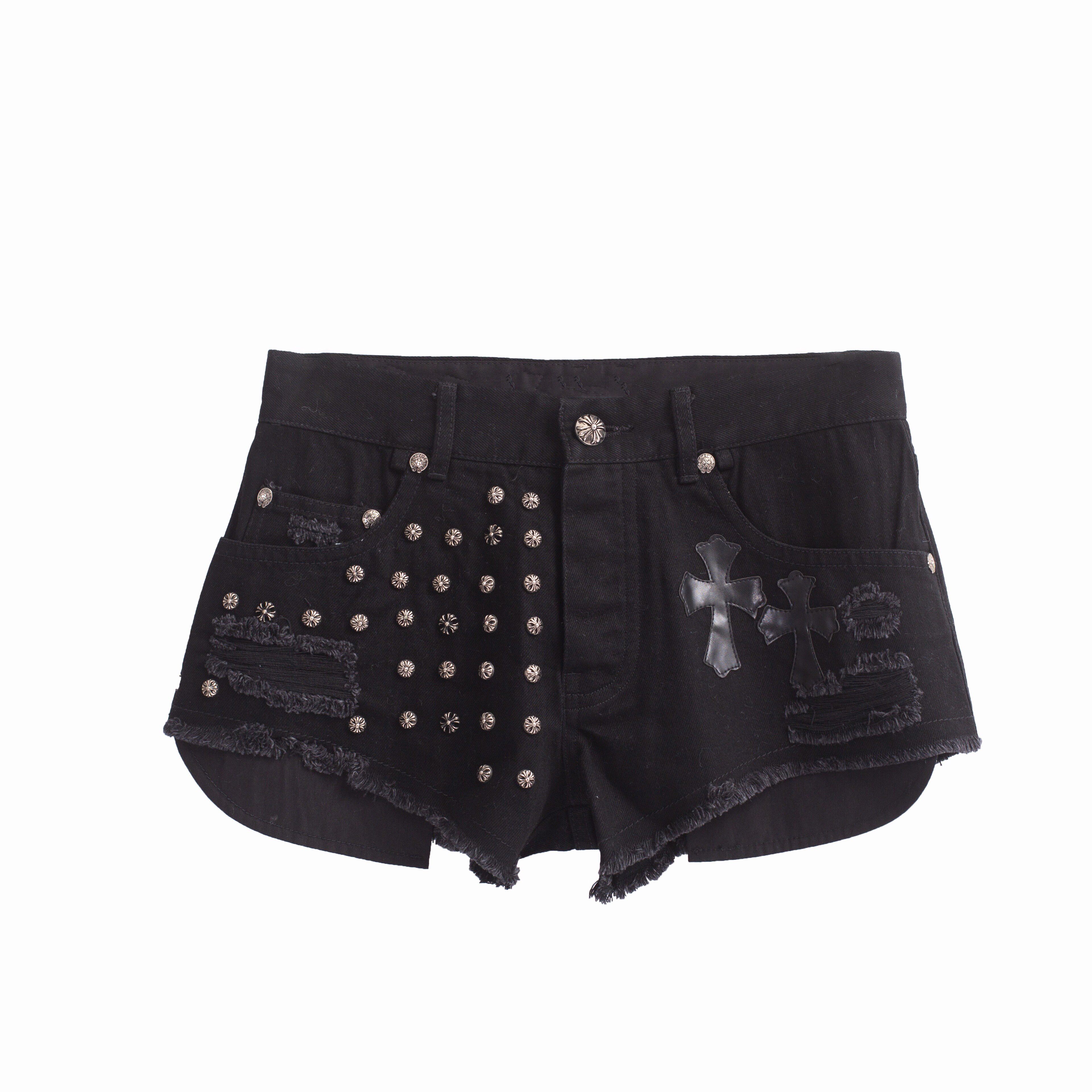 原创美式辣妹牛仔短裤女夏季小个子高街破洞牛仔裤设计感低腰热裤