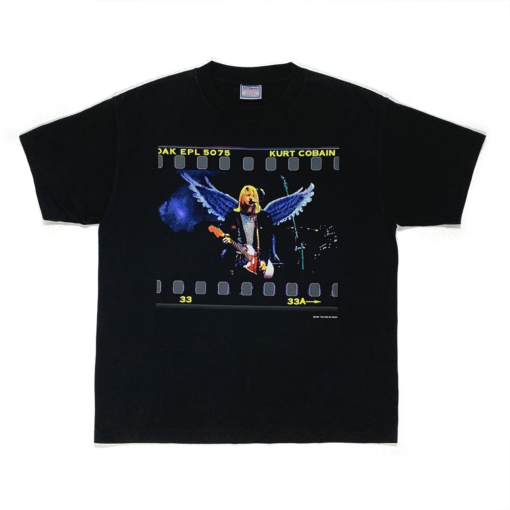 thumbnail for Blue Angel Cobain Nirvana Kurt handmade thermoset ink screen print tee