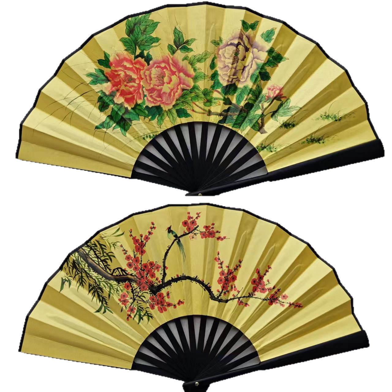 8寸9寸戏曲扇子梅花绢布贵妃醉酒牡丹折扇舞蹈京剧戏剧