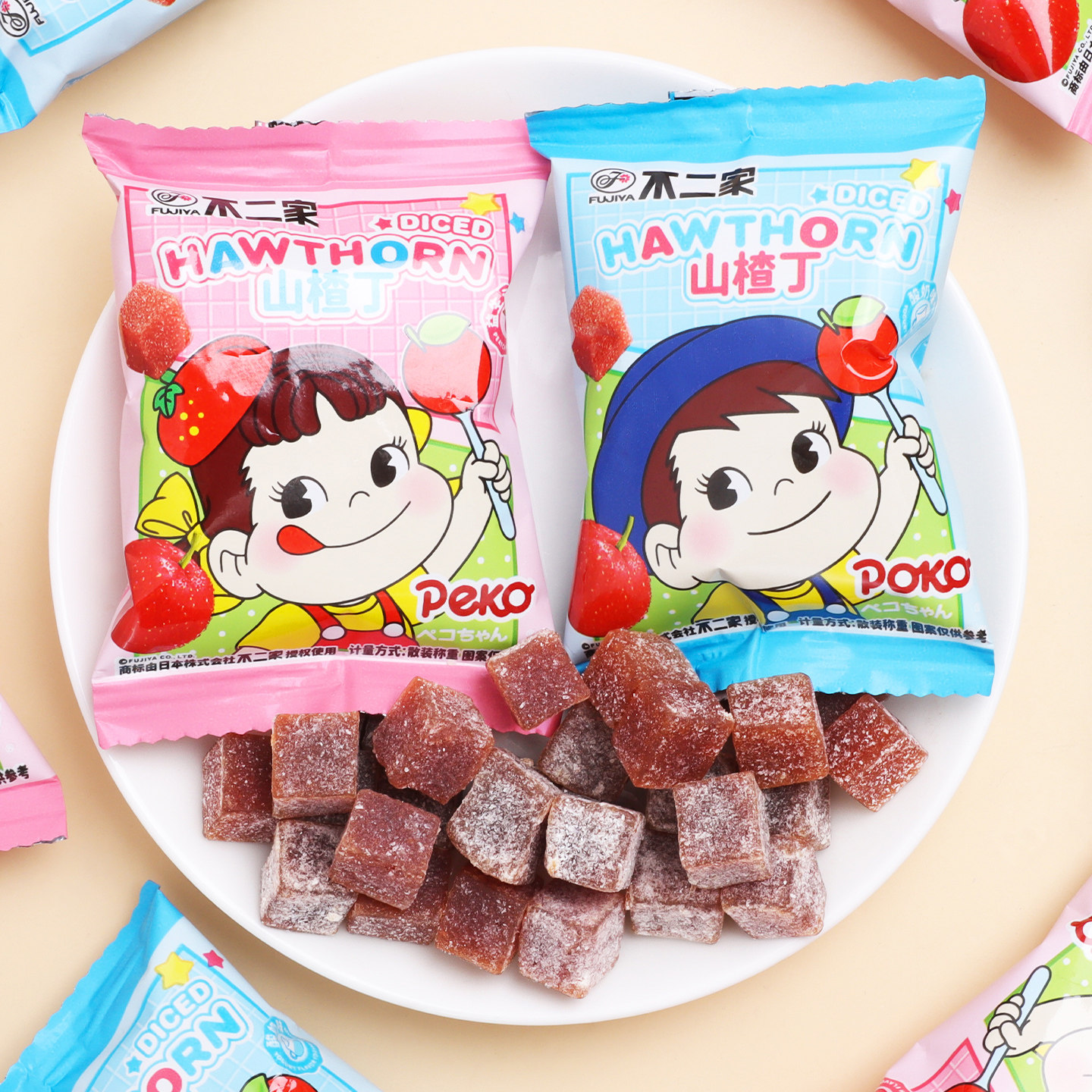 不二家山楂丁儿童休闲小零食糖果图片