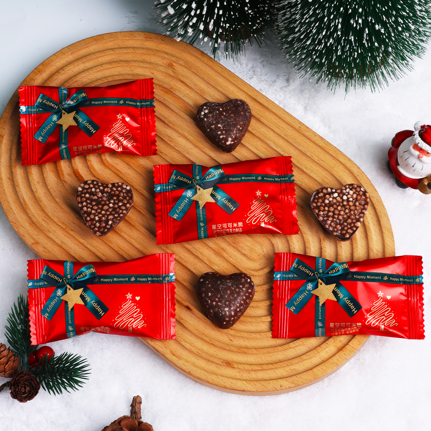 星空可可夹心米脆巧克力休闲零食礼物礼品圣诞节糖果（代可可脂）