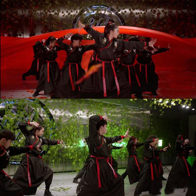 中国风演出服演出表演舞蹈服舞蹈服装男团黑红华夏街舞武术成人图片
