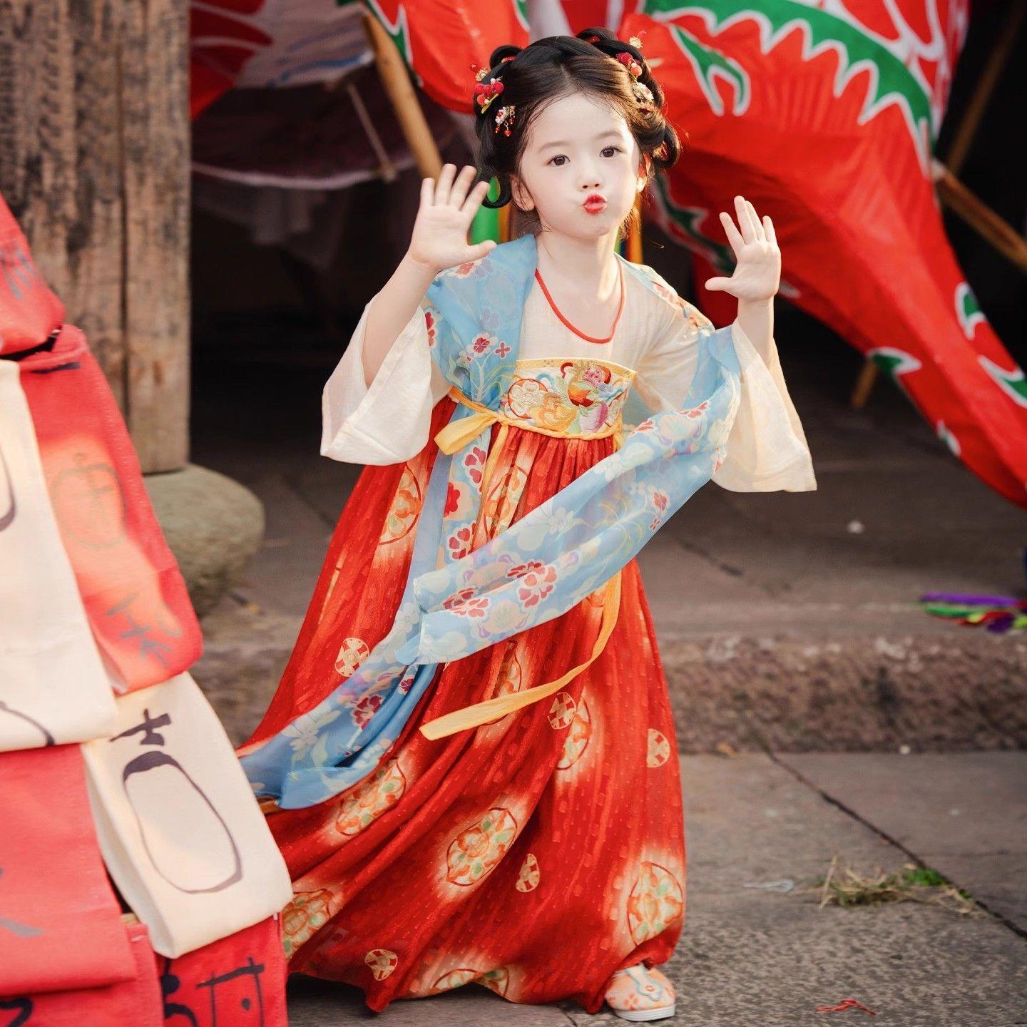 汉服女童2025新款春装日常中国风仙气公主裙女童国风汉服儿童汉服图片