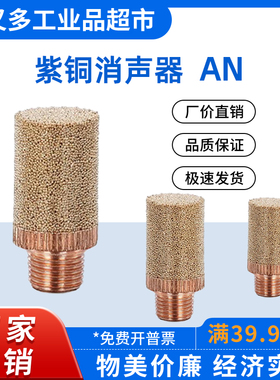 SMC款烧结降噪静音紫铜消声器AN120-M3-M5 101-01/02 110-01