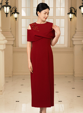 新款晚礼服高级感精美裙子修身宴会红色气质晚宴裙