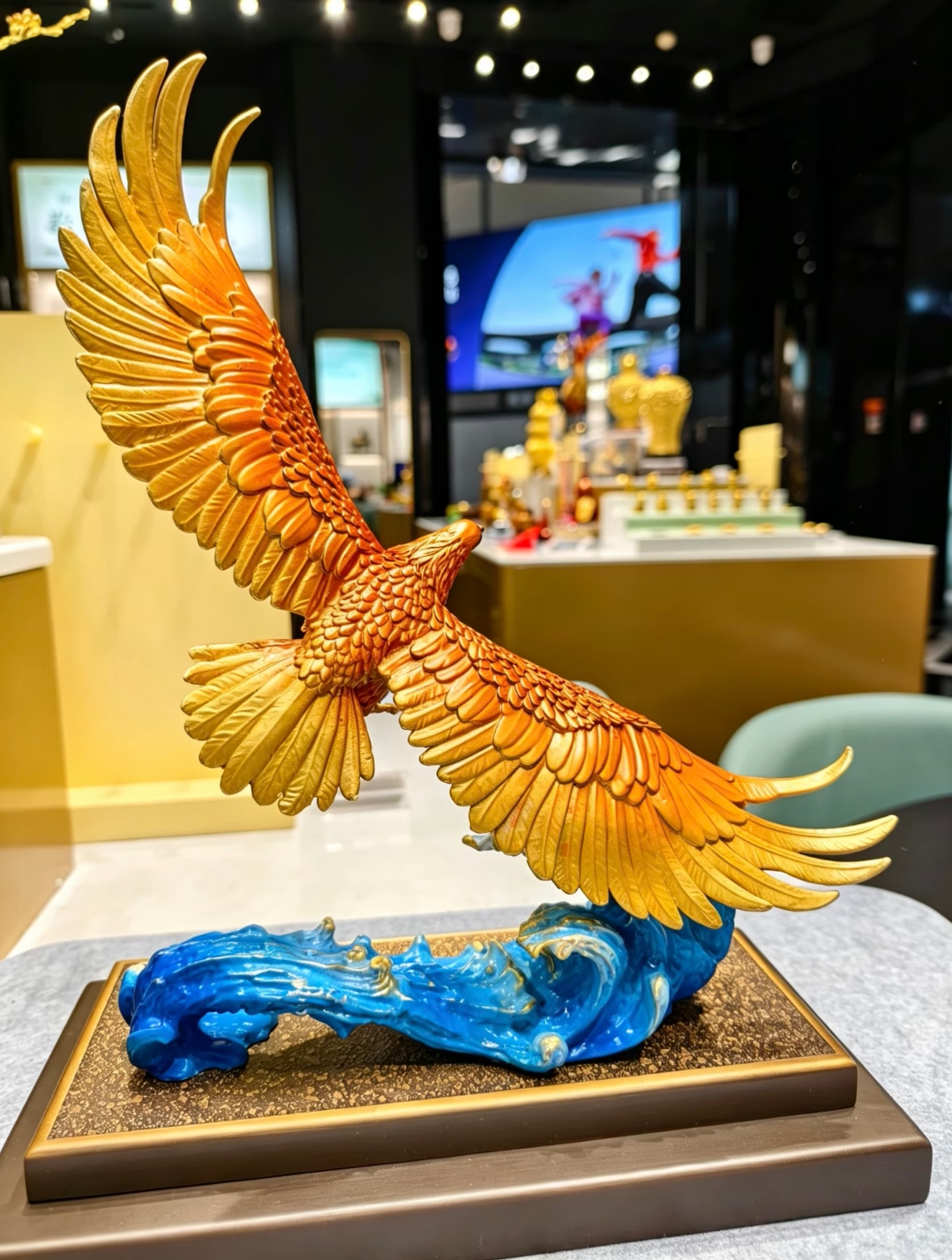 赠贵人-大展宏图全铜鹰摆件大鹏桌面摆件